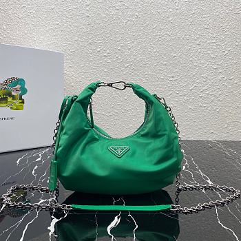 Prada Re-Edition 2006 Nylon Hobo Bag Green 1BH172 24x16x7cm