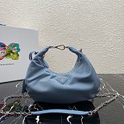 Prada Re-Edition 2006 Nylon Hobo Bag Blue 1BH172 24x16x7cm - 1