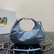 Prada Re-Edition 2006 Nylon Hobo Bag Blue 1BH172 24x16x7cm - 4