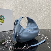 Prada Re-Edition 2006 Nylon Hobo Bag Blue 1BH172 24x16x7cm - 2