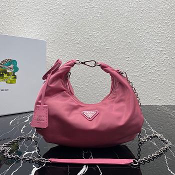 Prada Re-Edition 2006 Nylon Hobo Bag Pink 1BH172 24x16x7cm