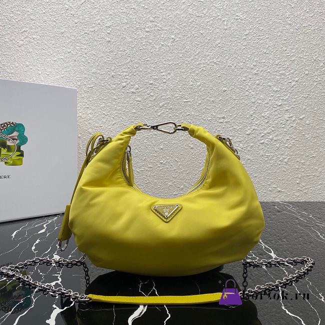 Prada Re-Edition 2006 Nylon Hobo Bag Yellow 1BH172 24x16x7cm - 1