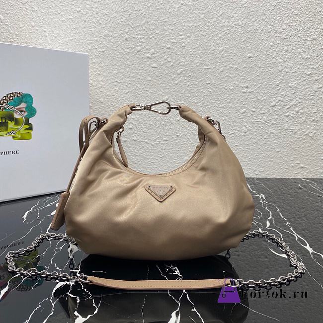Prada Re-Edition 2006 Nylon Hobo Bag Beige 1BH172 24x16x7cm - 1