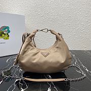 Prada Re-Edition 2006 Nylon Hobo Bag Beige 1BH172 24x16x7cm - 1