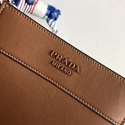 Prada Small Margit Leather Bag Brown 1BC082 20x7x20cm   - 3