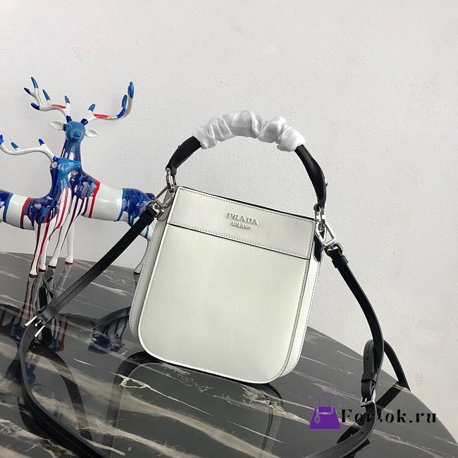 Prada Small Margit Leather Bag White 1BC082 20x7x20cm   - 1