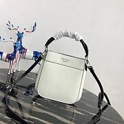 Prada Small Margit Leather Bag White 1BC082 20x7x20cm   - 1