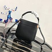 Prada Small Margit Leather Bag Black 1BC082 20x7x20cm   - 4