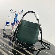 Prada Small Margit Leather Bag Green 1BC082 20x7x20cm   - 3