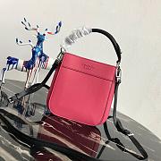 Prada Small Margit Leather Bag Pink 1BC082 20x7x20cm   - 1