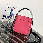 Prada Small Margit Leather Bag Pink 1BC082 20x7x20cm   - 4