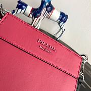 Prada Small Margit Leather Bag Pink 1BC082 20x7x20cm   - 2