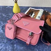 Prada Re-Nylon/Saffiano Leather Shoulder Bag Pink 2VD034 16x22x8.5cm  - 1