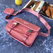 Prada Re-Nylon/Saffiano Leather Shoulder Bag Pink 2VD034 16x22x8.5cm  - 3