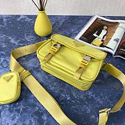 Prada Re-Nylon/Saffiano Leather Shoulder Bag Yellow 2VD034 16x22x8.5cm  - 5