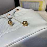 Chanel Aged Calfskin Drawstring Bucket Bag White AS1946 17cm - 2