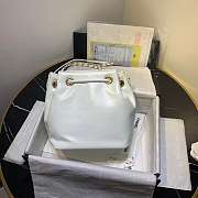 Chanel Aged Calfskin Drawstring Bucket Bag White AS1946 17cm - 5