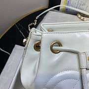 Chanel Aged Calfskin Drawstring Bucket Bag White AS1946 17cm - 4