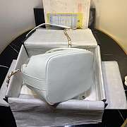 Chanel Aged Calfskin Drawstring Bucket Bag White AS1946 17cm - 6