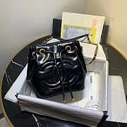Chanel Aged Calfskin Drawstring Bucket Bag Black AS1946 17cm - 1