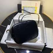 Chanel Aged Calfskin Drawstring Bucket Bag Black AS1946 17cm - 5