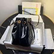 Chanel Aged Calfskin Drawstring Bucket Bag Black AS1946 17cm - 4