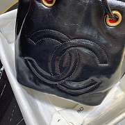 Chanel Aged Calfskin Drawstring Bucket Bag Black AS1946 17cm - 2