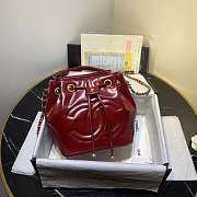 Chanel Aged Calfskin Drawstring Bucket Bag Red AS1946 17cm - 1