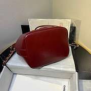 Chanel Aged Calfskin Drawstring Bucket Bag Red AS1946 17cm - 6