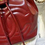 Chanel Aged Calfskin Drawstring Bucket Bag Red AS1946 17cm - 2