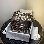 Chanel Aged Calfskin Drawstring Bucket Bag Silver AS1946 17cm - 1