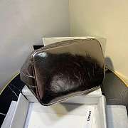 Chanel Aged Calfskin Drawstring Bucket Bag Silver AS1946 17cm - 6