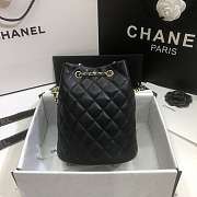 Chanel Strass Drawstring Bucket Bag Lambskin Black AS1894 19x13x13cm - 5