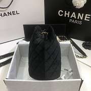 Chanel Strass Drawstring Bucket Bag Velvet Black AS1894 19x13x13cm - 6