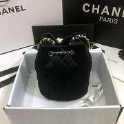 Chanel Strass Drawstring Bucket Bag Velvet Black AS1894 19x13x13cm - 4