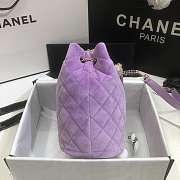 Chanel Strass Drawstring Bucket Bag Velvet Light Purple AS1894 19x13x13cm - 5