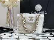 Chanel Shearling Bucket Bag White AS2257 16x18x12cm - 1