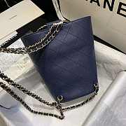 Chanel Chain Handle Bucket Bag Navy AS1362 32x26x15cm - 5