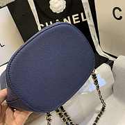 Chanel Chain Handle Bucket Bag Navy AS1362 32x26x15cm - 3