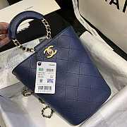 Chanel Chain Handle Bucket Bag Navy AS1362 32x26x15cm - 2