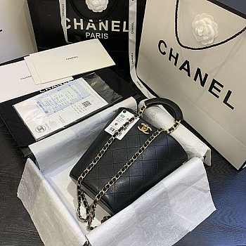 Chanel Chain Handle Bucket Bag Black AS1362 32x26x15cm