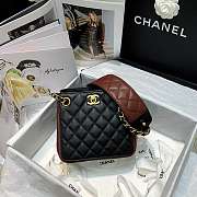 Chanel Strap Into Bucket Bag Black/Burgundy AS2230 15.5x15x12.5cm - 1