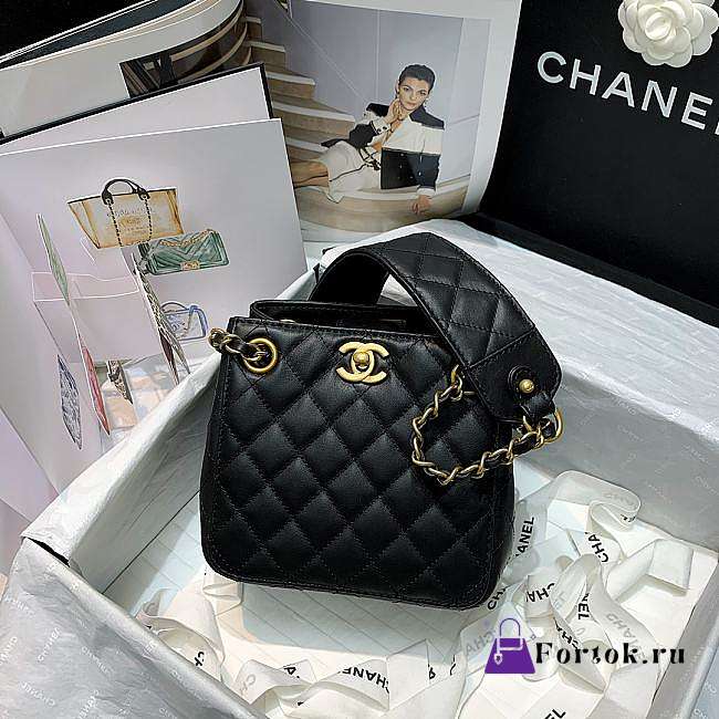 Chanel Strap Into Bucket Bag Black AS2230 15.5x15x12.5cm - 1