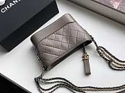 Chanel Small Gabrielle Hobo Bag Aged Calfskin Gray A91810 20x15x8cm - 6