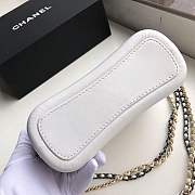 Chanel Small Gabrielle Chevron Hobo Bag Aged Calfskin White A91810 20x15x8cm - 4