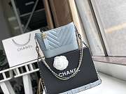 Chanel Small Gabrielle Chevron Hobo Bag Aged Calfskin Light Blue A91810 20x15x8cm - 1