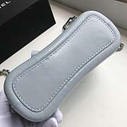 Chanel Small Gabrielle Chevron Hobo Bag Aged Calfskin Light Blue A91810 20x15x8cm - 5