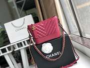 Chanel Small Gabrielle Chevron Hobo Bag Aged Calfskin Garnet Pink A91810 20x15x8cm - 1