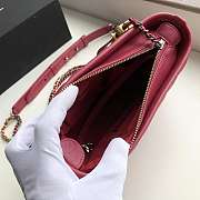 Chanel Small Gabrielle Chevron Hobo Bag Aged Calfskin Garnet Pink A91810 20x15x8cm - 2