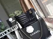 Chanel Small Gabrielle Chevron Hobo Bag Aged Calfskin Black A91810 20x15x8cm - 1